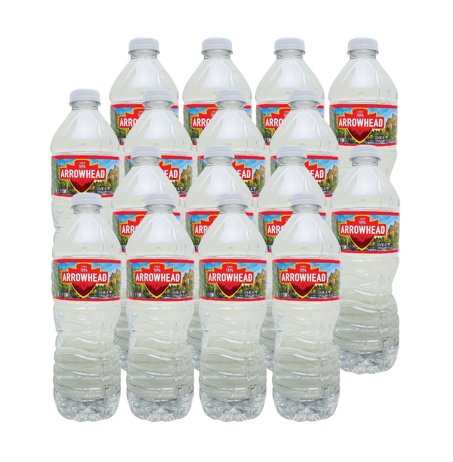 Arrowhead Mountain Spring Water- 16.9 Fl oz (500mL) (16 Bottles)