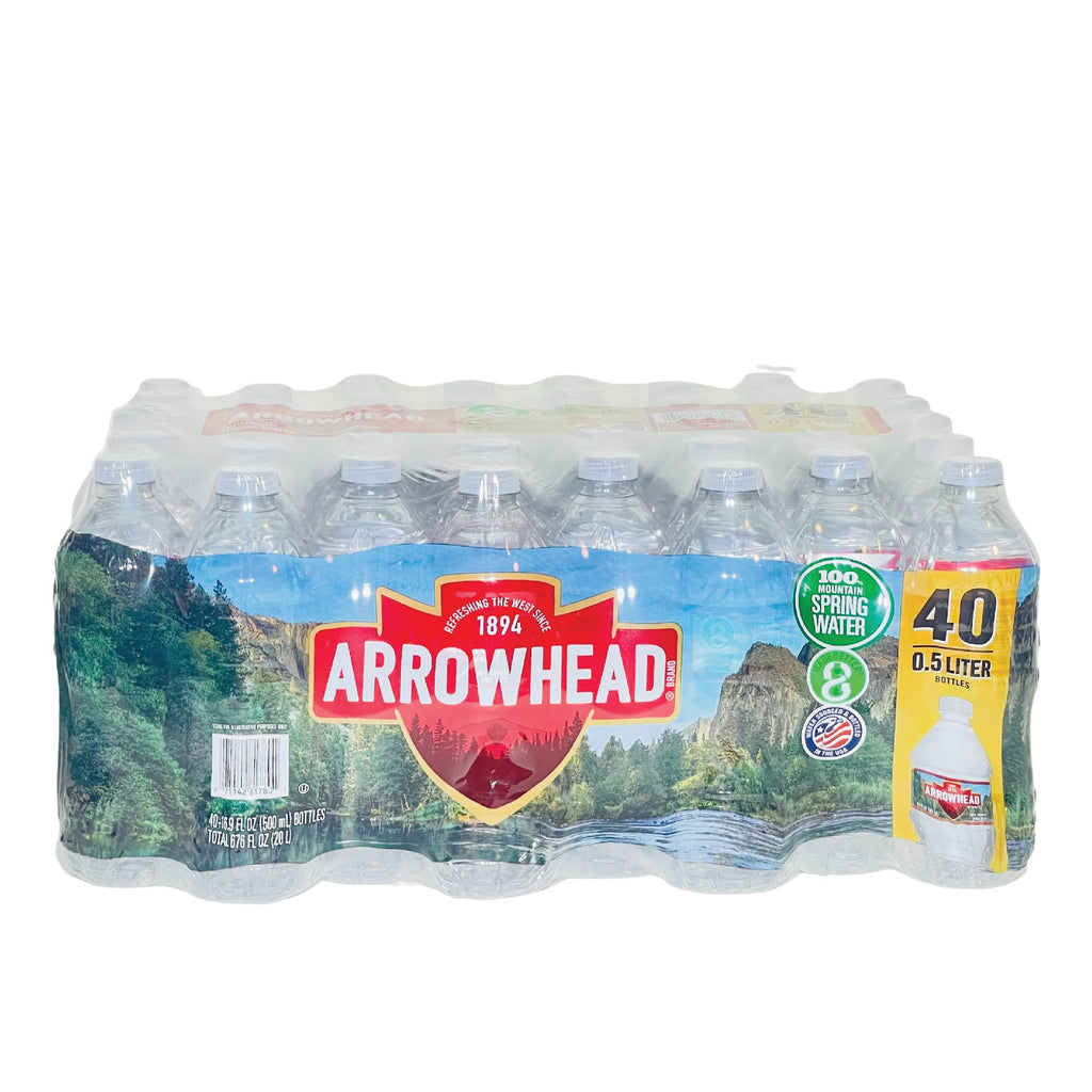 Arrowhead Mountain Spring Water- 16.9 Fl oz (500mL) (40 Bottles)