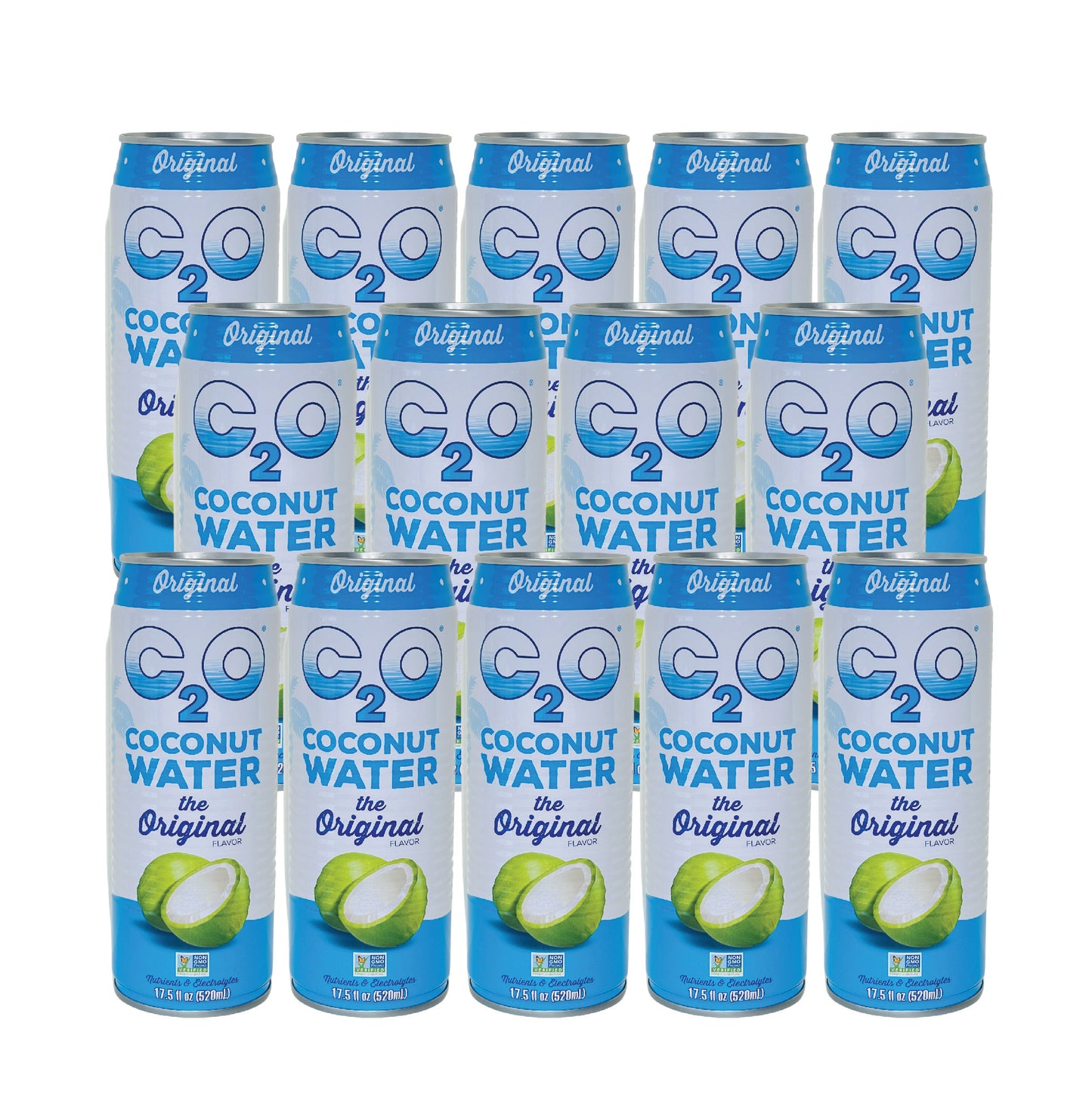 C2O Coconut Water- Original (17.5 Fl oz) (14 Cans)