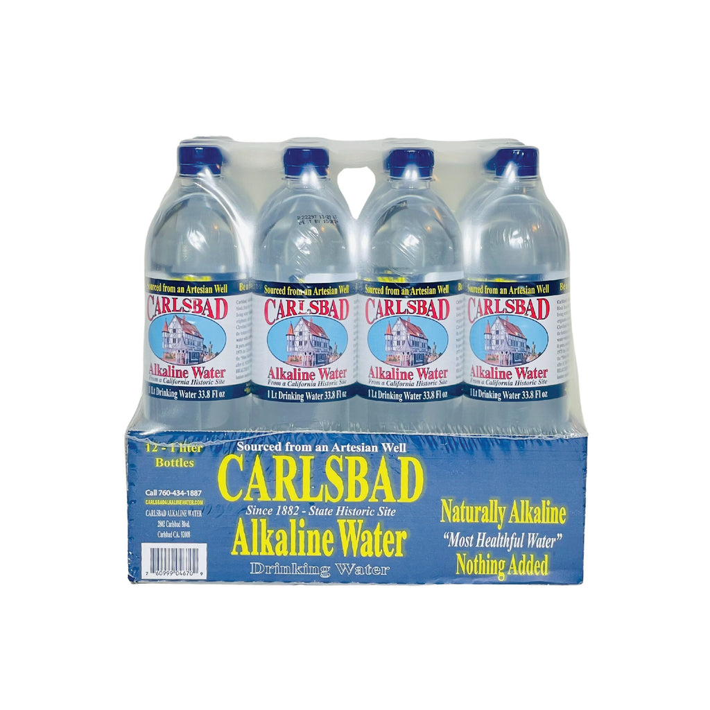 Carlsbad Alkaline Water- 33.8 Fl oz (1L) (12 Bottles)