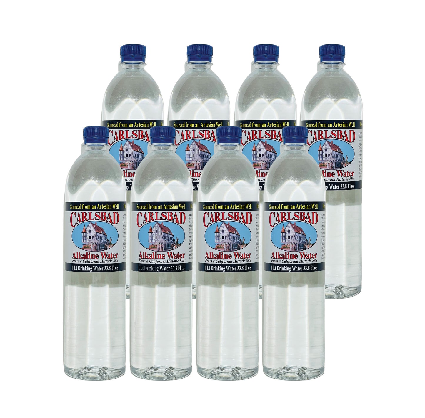 Carlsbad Alkaline Water- 33.8 Fl oz (1L) (8 Bottles)