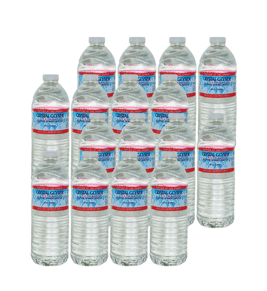 Crystal Geyser Natural Alpine Spring Water- 16.9 Fl oz (500mL) (16 Bottles)