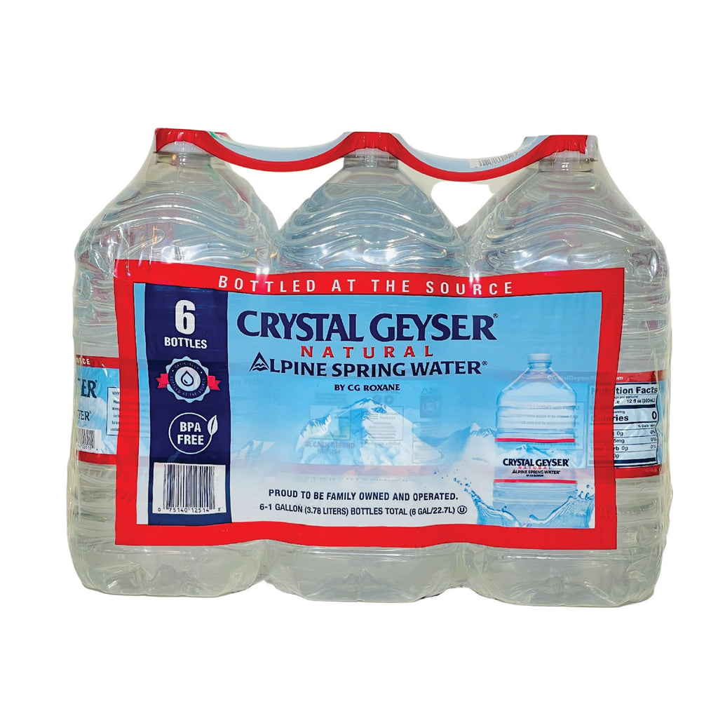 Crystal Geyser Natural Alpine Spring Water- 1 Gallon (3.78L) (6 Bottles)