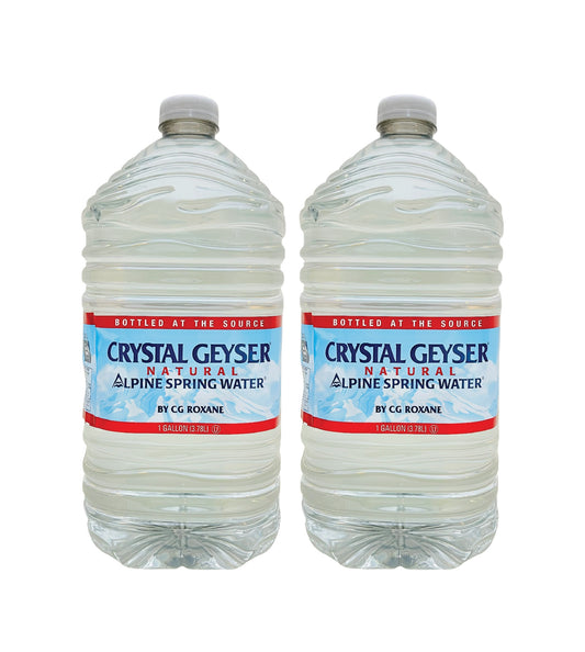 Crystal Geyser Natural Alpine Spring Water- 1 Gallon (3.78L) (2 Bottles)