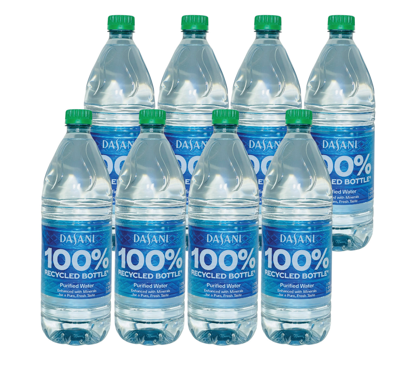 Dasani Purified Water- 1L (33.8 Fl oz) (8 Bottles)
