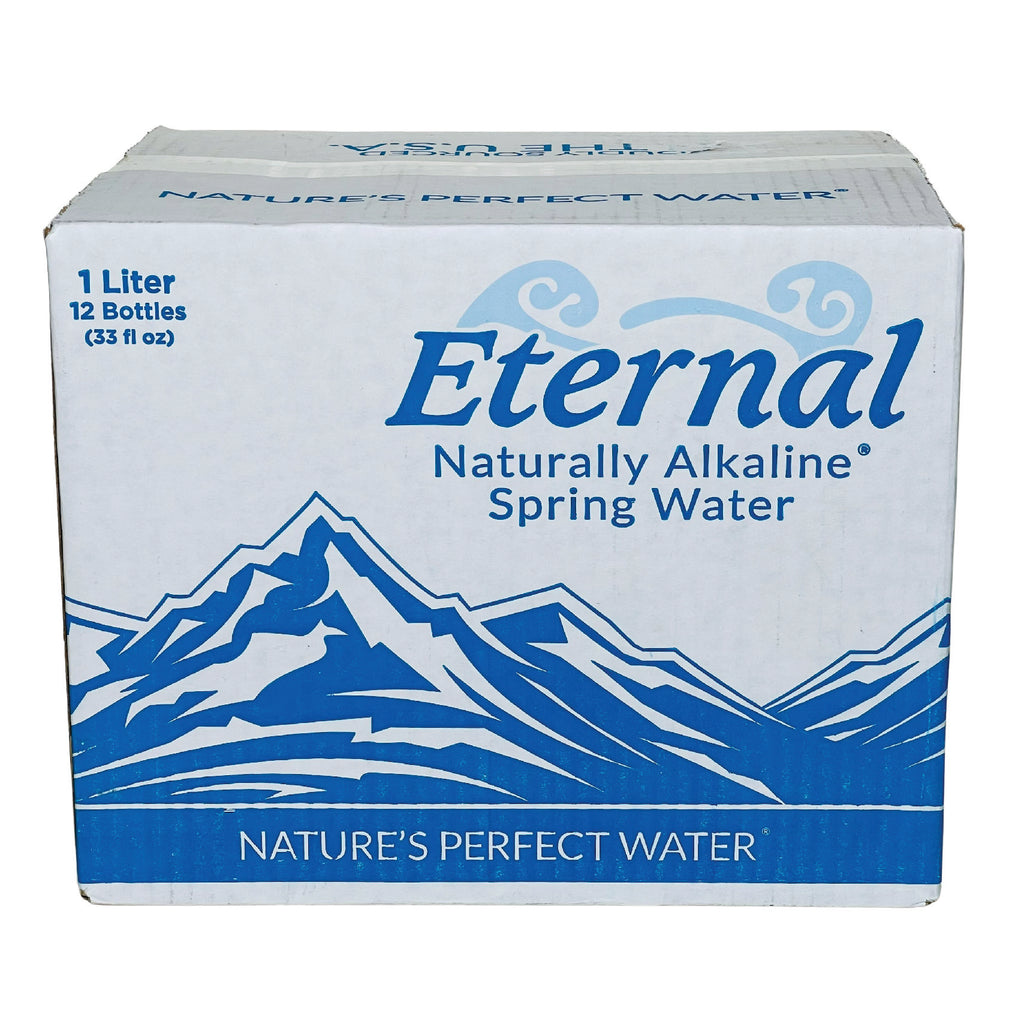 Eternal Naturally Alkaline Spring Water- 1L (33.8 Fl oz) (12 Bottles)
