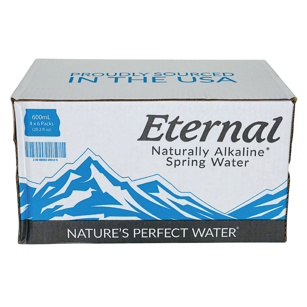 Eternal Naturally Alkaline Spring Water- 600mL (20.2 Fl oz) (24 Bottles)