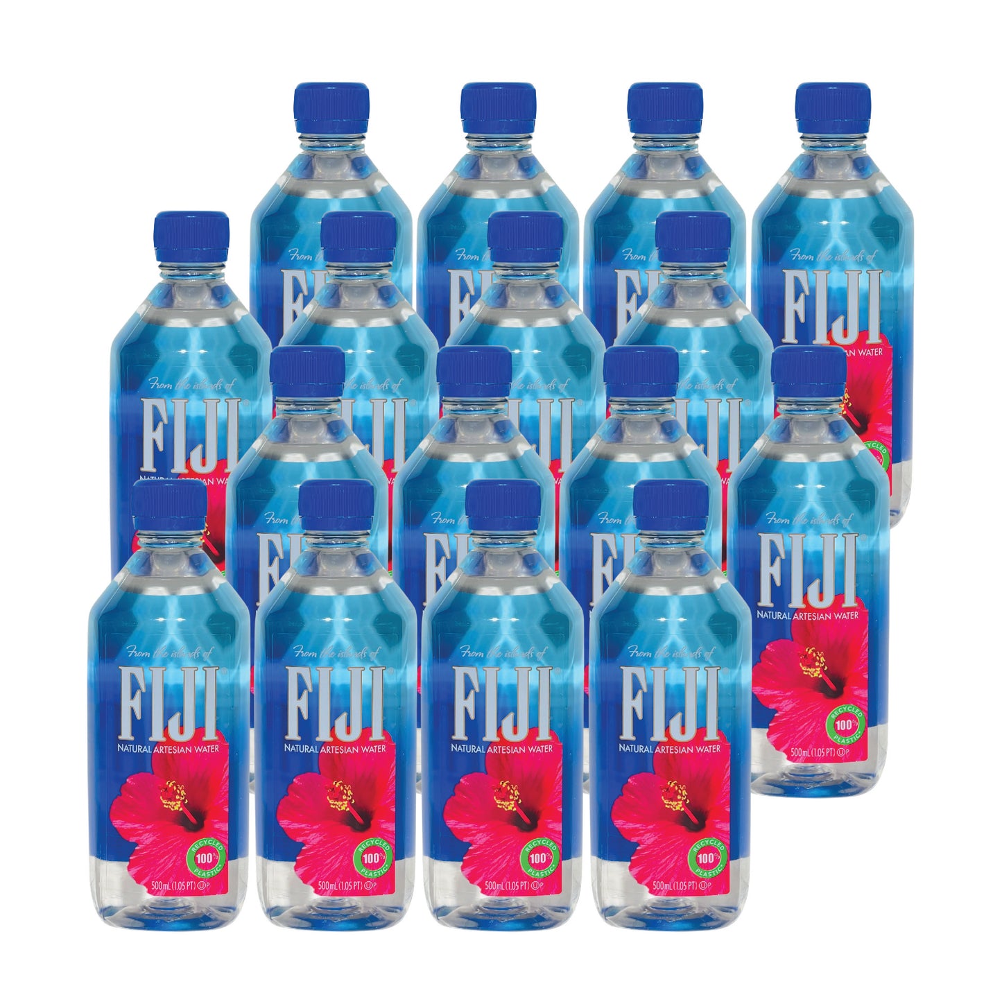 FIJI Natural Artesian Water- 500mL (16.9 Fl oz) (16 Bottles)