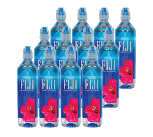 FIJI Natural Artesian Water- 700mL (23.7 Fl oz) (12 Bottles) Sport Cap