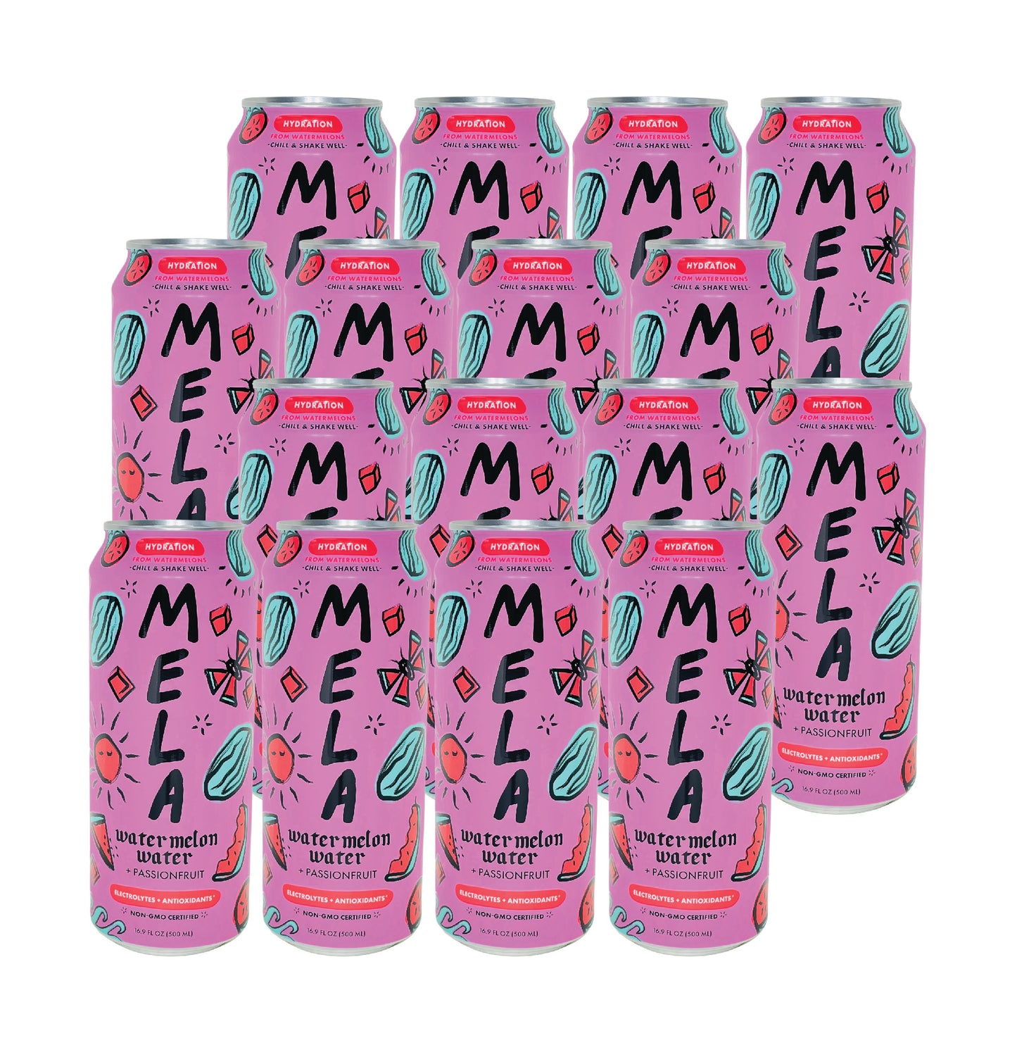 Mela Watermelon Water + Passionfruit (16.9 Fl oz) (16 Cans)