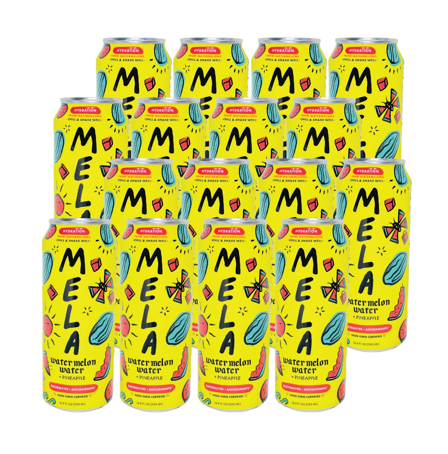Mela Watermelon Water + Pineapple (16.9 Fl oz) (16 Cans)