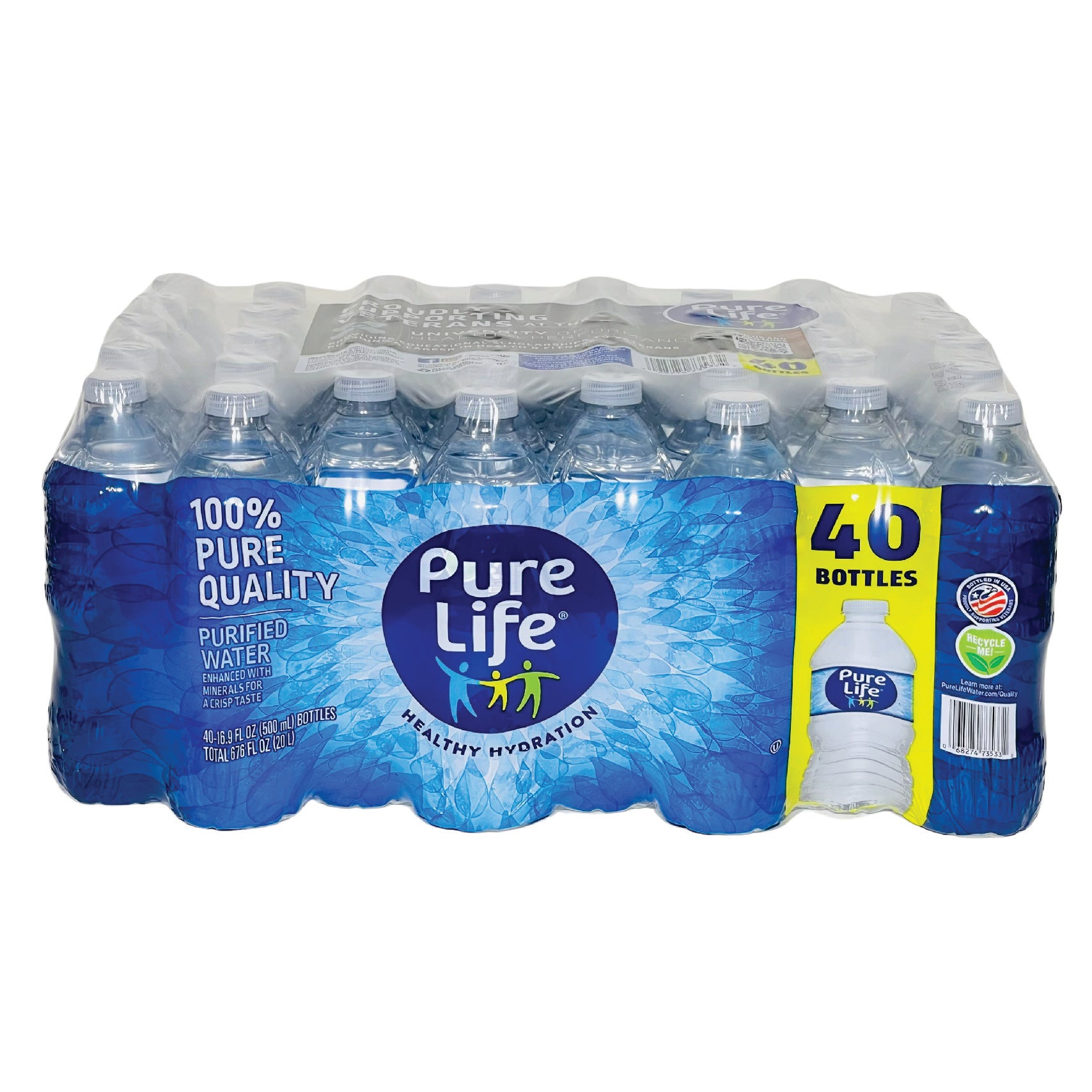 Pure Life Purified Water- 16.9 Fl oz (500mL) (40 Bottles)