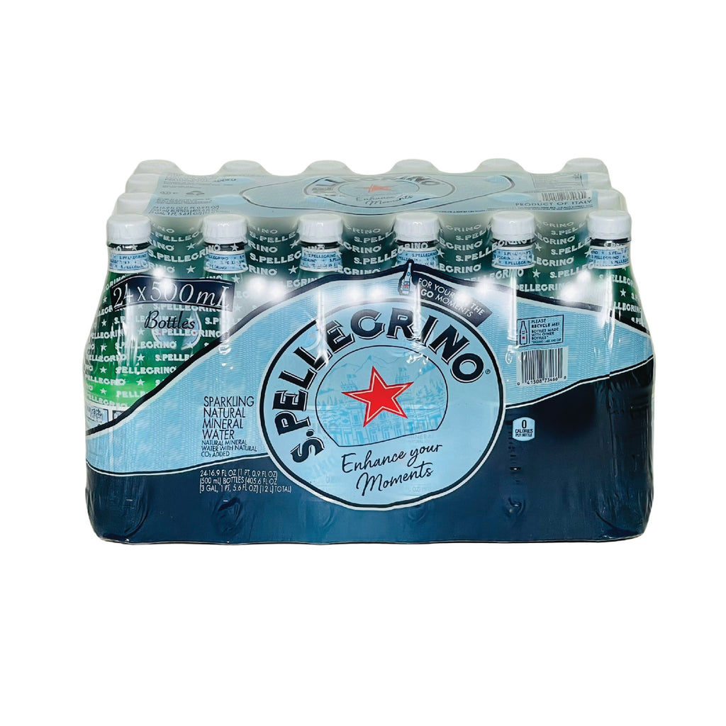 S. Pellegrino Sparkling Natural Mineral Water- 16.9 Fl oz (500mL) (24 Bottles)