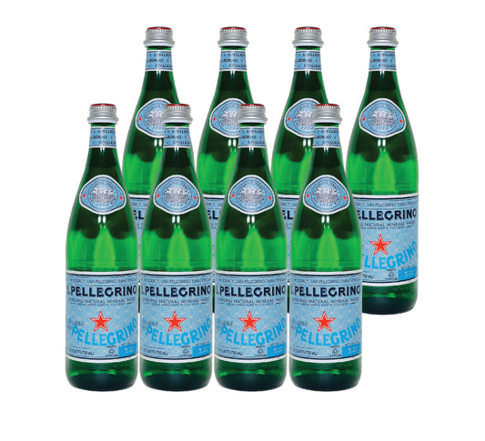 S. Pellegrino Sparkling Natural Mineral Water- 25.3 Fl oz (750mL) (8 Bottles)